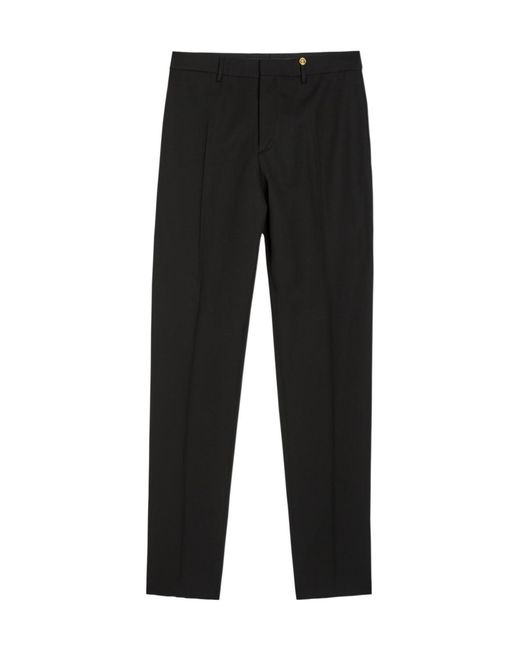 Versace Black Tailored Wool Trousers for men