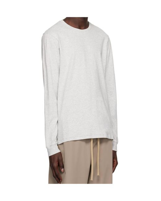 Skims White Crew Neck Long Sleeve T-Shirt for men
