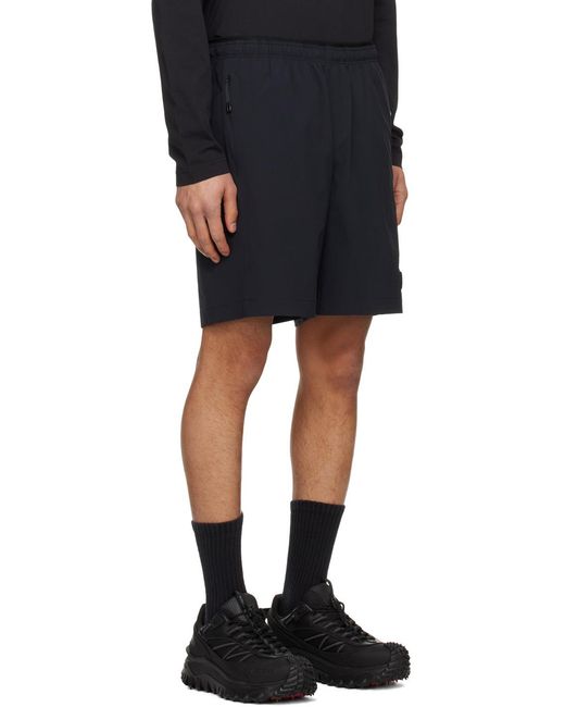 Moncler Black High Waist Shorts for men