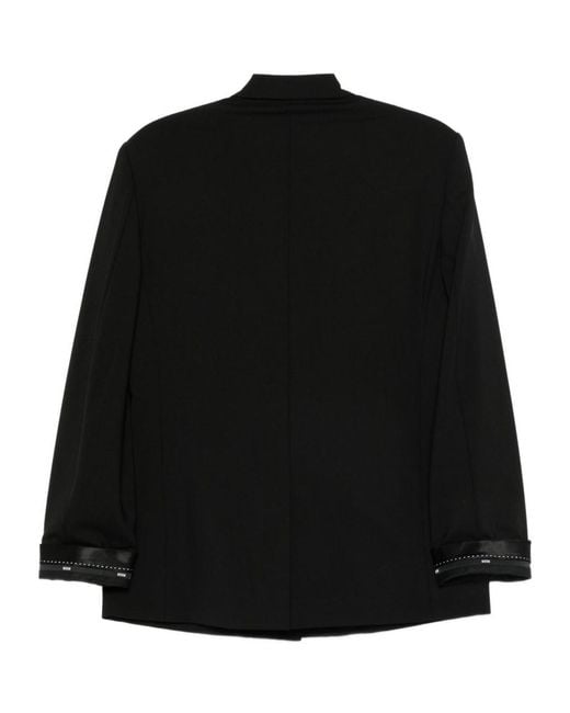 MSGM Black Single Breasted Long Sleeved Jacket