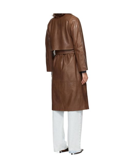 Nour Hammour Brown Long-Sleeved Trench Coat
