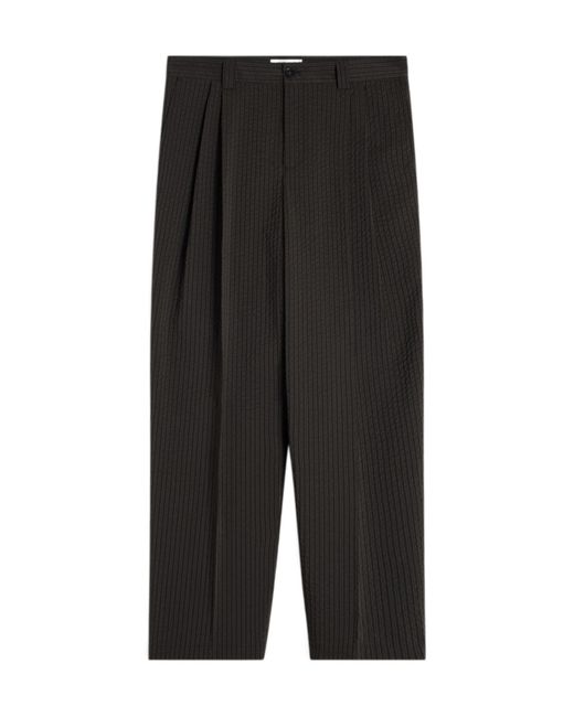 Maison Kitsuné Black Maison Kitsuné Relaxed Pleated Pants for men
