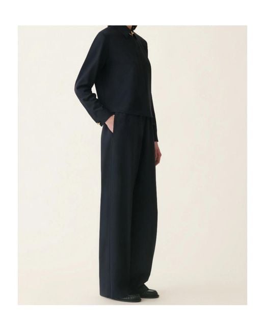 Fabiana Filippi Blue Elasticated-Waistband Wide-Leg Trousers