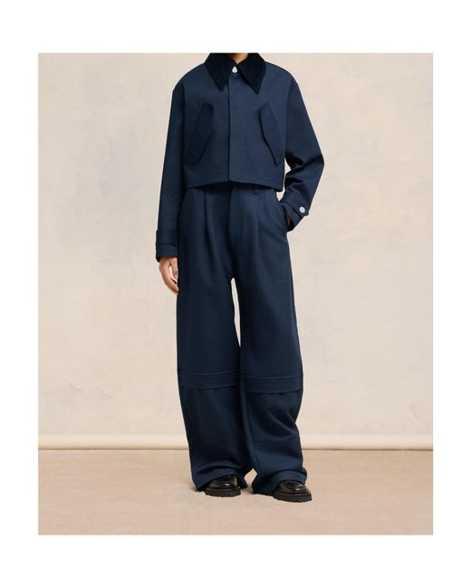 AMI Blue Ami Long Sleeved Short Jacket