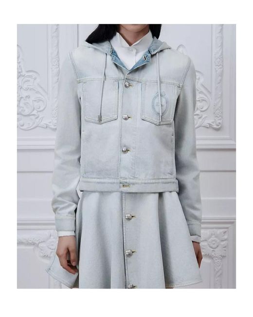 Dior White Medaillon Embroidered Hooded Jacket