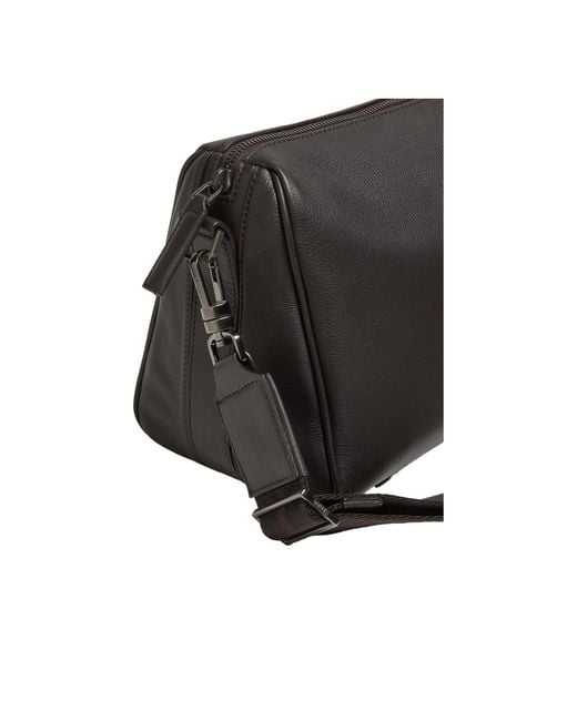 Zegna Black Leather Shoulder Bag for men