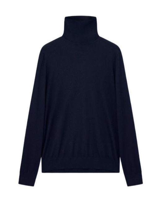 Giorgio Armani Blue Sweater Regular Fit Plain Knit Cashmere for men
