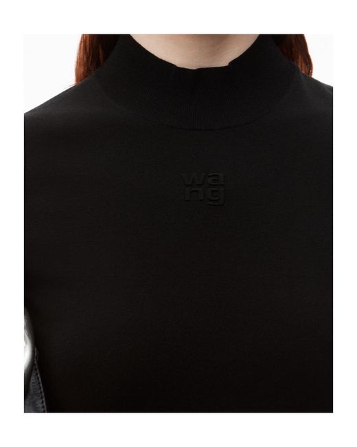 Alexander Wang Black T By Logo-Embossed Short-Sleeved Mini Dress