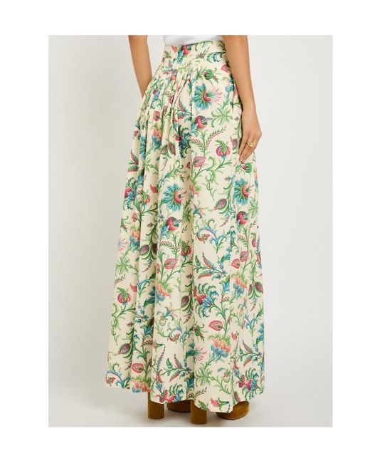 Etro White Floral-Print Cotton-Poplin Maxi Skirt