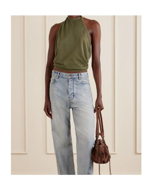 Balenciaga Green Backless Halterneck Top