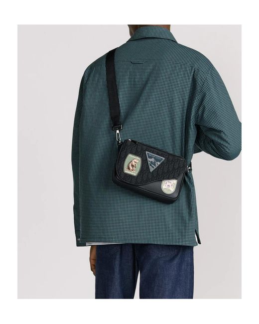 Dior Black Saddle Triple Pouch for men