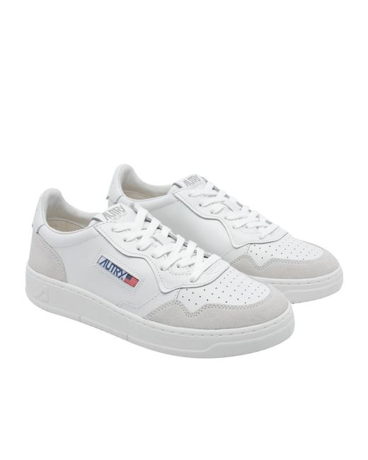 Autry White Medalist Low-Top Sneakers for men