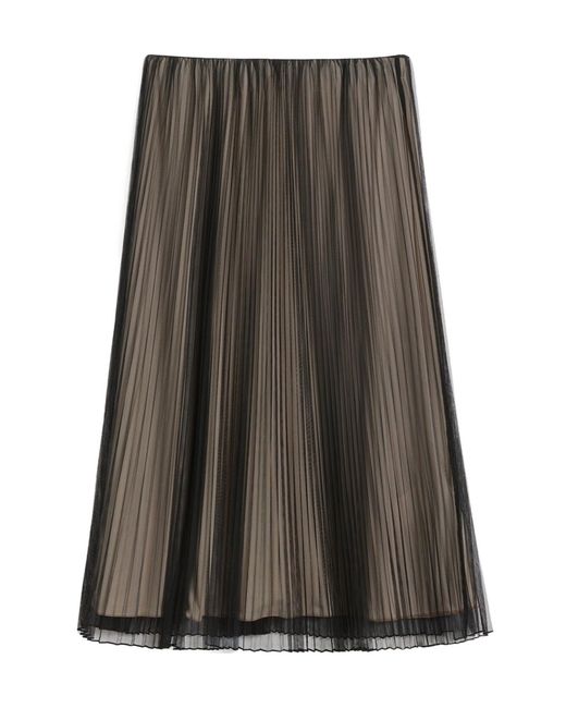 Weekend by Maxmara Gray Baby Pleated Tulle Skirt