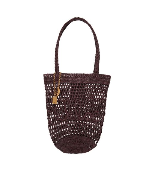 Chloé Red Chloé Small Summer Banana Raffia Tote Bag