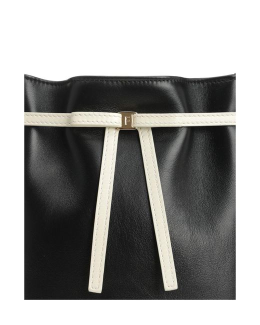 Ferragamo Black Ferragamo Bow Detailed Top Handle Bag