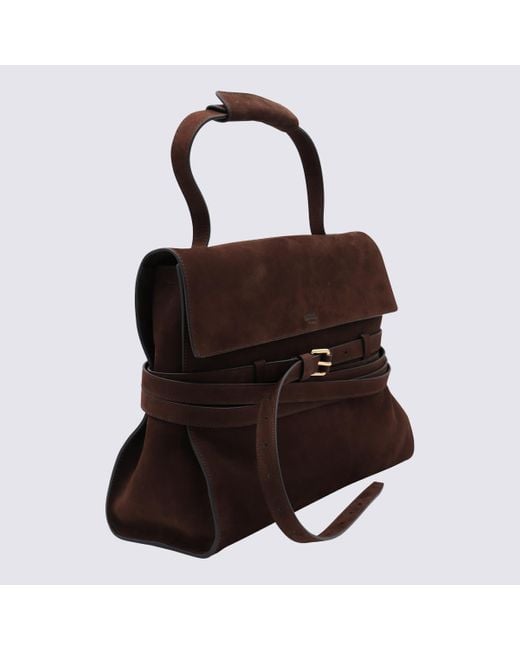 Moschino Brown Tie Me Logo Embossed Tote Bag for men
