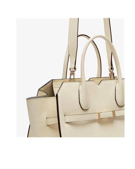 Valextra Natural Medium Milano Leather Tote Bag