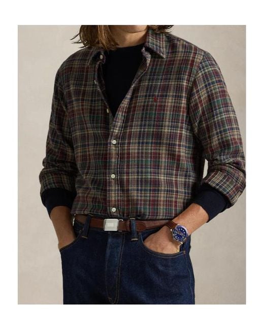Polo Ralph Lauren Gray Long Sleeve Shirt for men