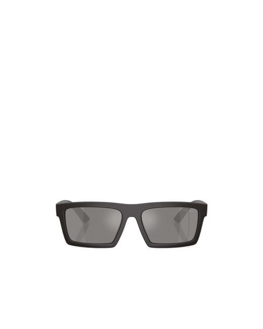 Prada Linea Rossa White Prada Eyewear Rectangular Frame Sunglasses for men