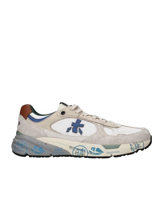 Premiata White Mase Panelled Sneakers for men