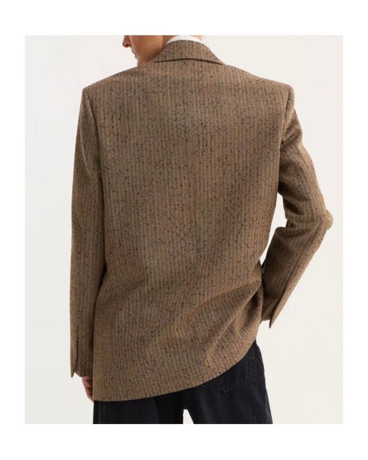 Rohe Brown Double Breasted Herringbone Jacket