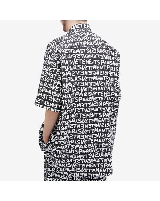 Vetements Black A Short Sleeved Shirt for men