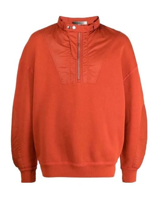 Isabel Marant Orange Half-Zip Panelled Sweatshirt for men