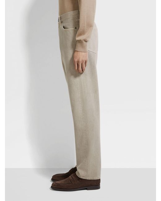 Zegna Gray Roccia Cotton Pants for men