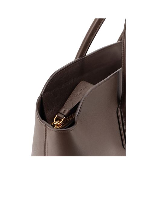 Tom Ford Brown Logo Stamp Large Shoulder Bag