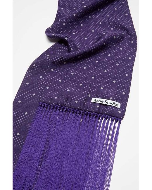 Acne Purple Silk Scarf