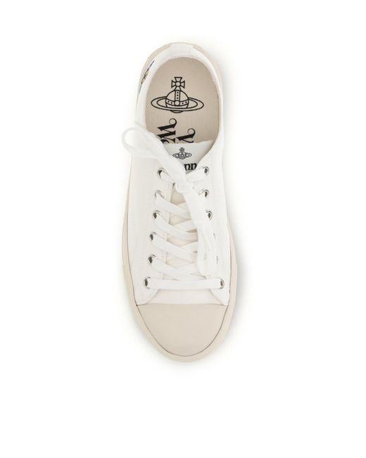 Vivienne Westwood White Orb Embroidered Low-Top Sneakers