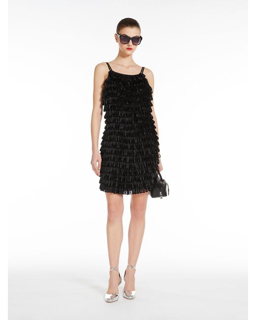 Max Mara Black Avola Stretch Cady Mini Dress