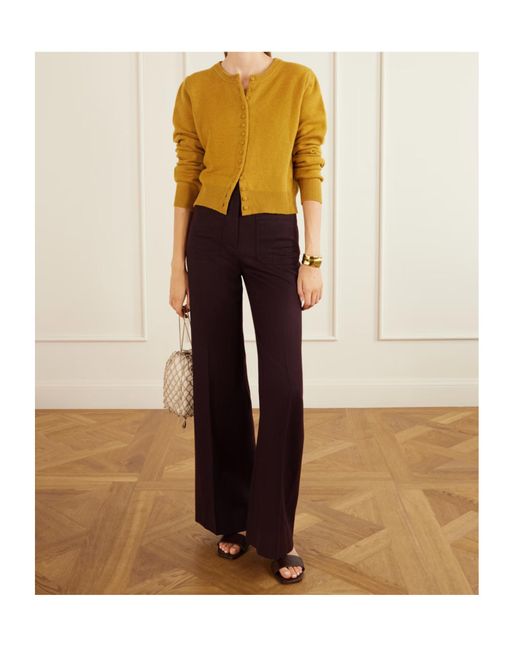 TOVE Yellow Wool And Cashmere Blend Cardigan
