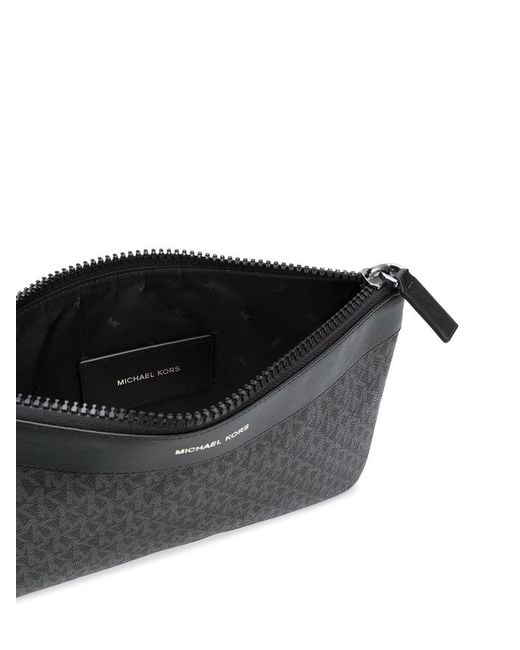 Michael Kors Gray Monogram Zipped Travel Pouch for men