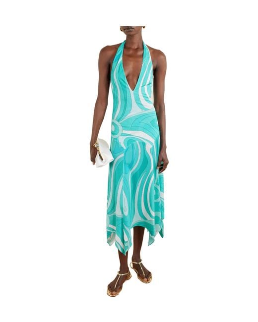 Emilio Pucci Blue Lowneck Dress