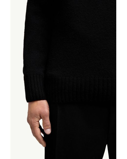 Moncler Black Wool Cashmere Blend Sweater for men