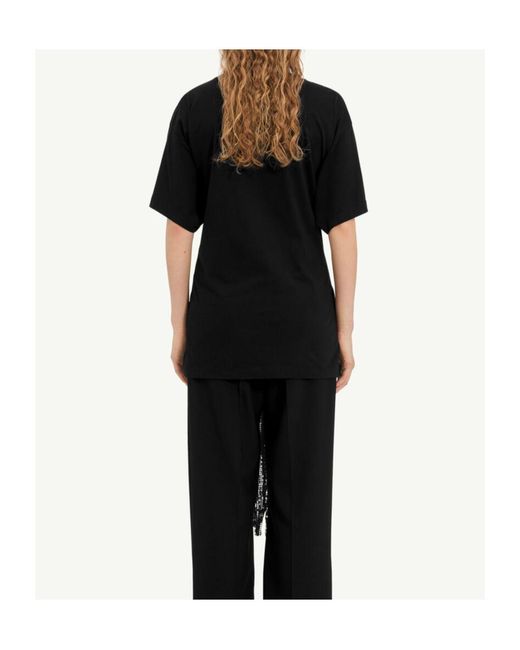 MM6 by Maison Margiela Black Roundneck Label T-Shirt