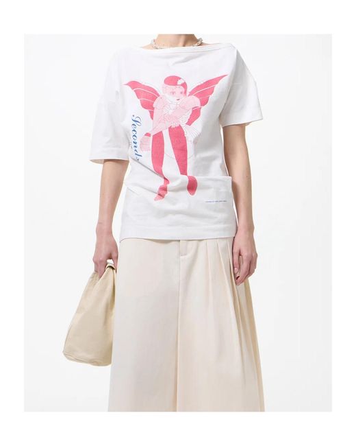 Our Legacy Pink Slant Graphic T-Shirt