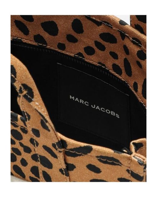 Marc Jacobs Brown The Cheetah Logo Embroidered Medium Tote Bag