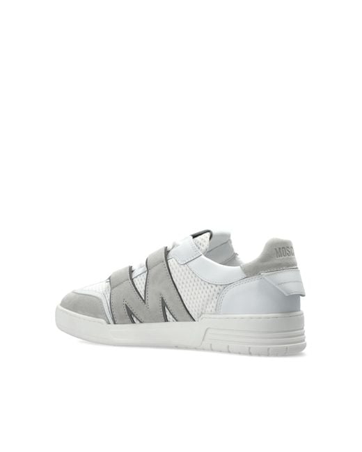 Moschino White Round-Toe Sneakers for men