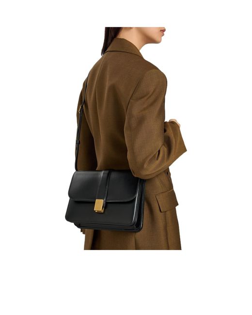 Khaite Black Metallic Crossbody Bag