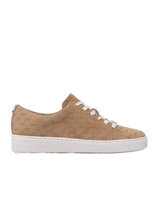 Michael Kors Brown Logo Strapped Low-Top Casual Shoes
