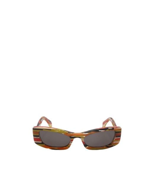 Marni White Geometric Frame Sunglasses for men