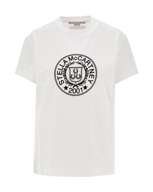 Stella McCartney White Logo Printed Crewneck T-Shirt
