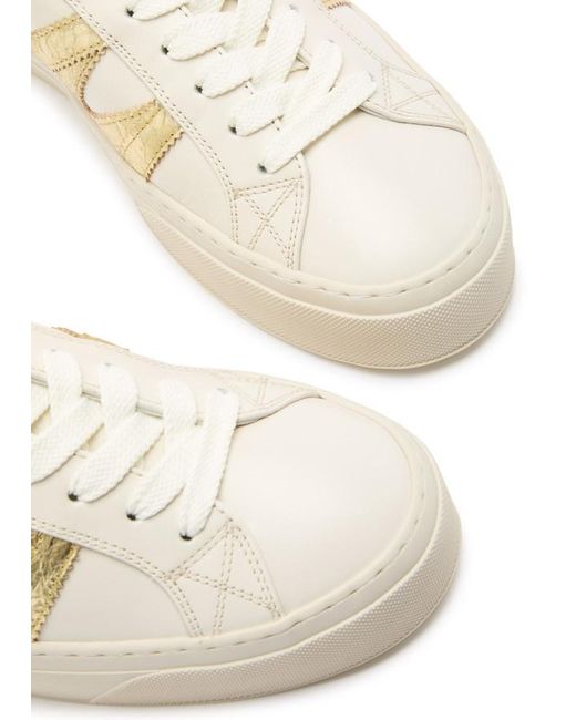 Moncler White Monaco 2 Panelled Suede Sneakers