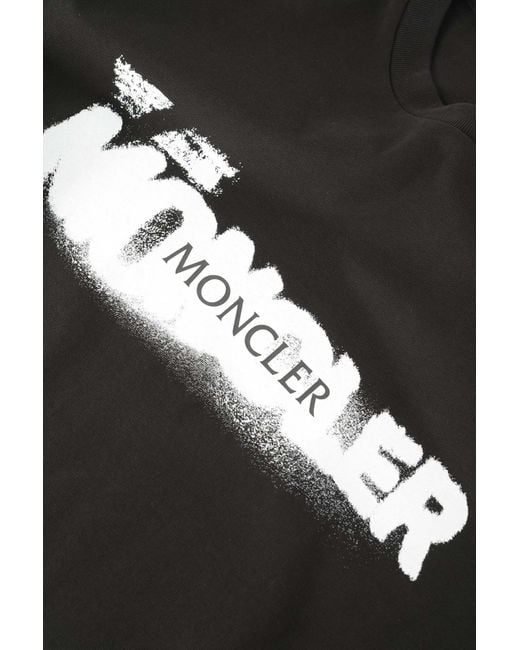 Moncler Black Logo Printed Crewneck T-Shirt for men