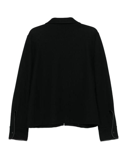 Jil Sander Black Zip-Up Knitted Cardigan