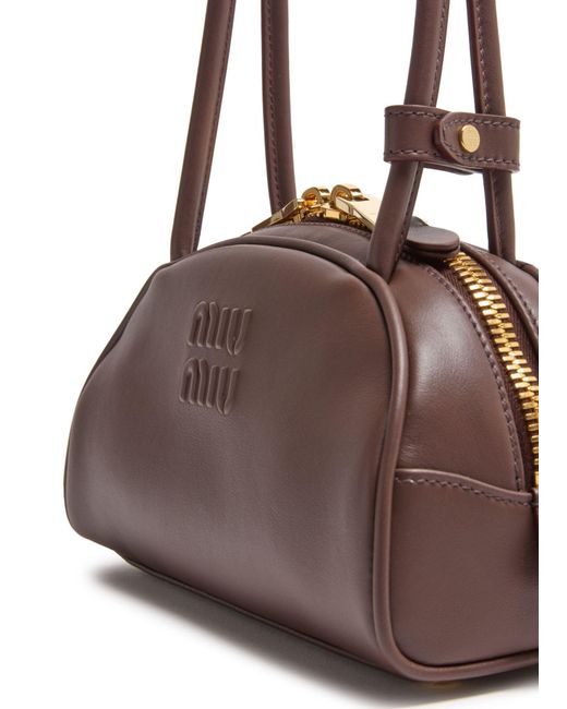 Miu Miu Brown Bowling Mini Hand-Held Bag
