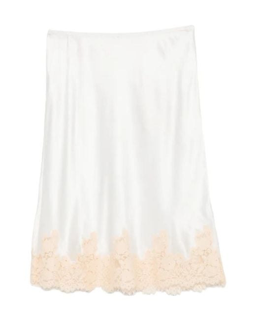 Doen White Elowette Lace Midi Skirt