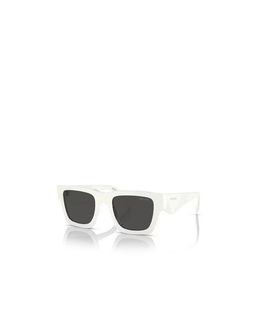 Prada White Eyewear Square Frame Sunglasses for men